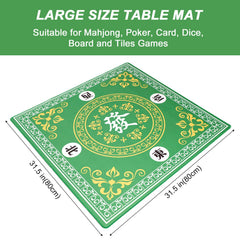 GUSTARIA Mahjong Mat includes three dice for quick setup and play