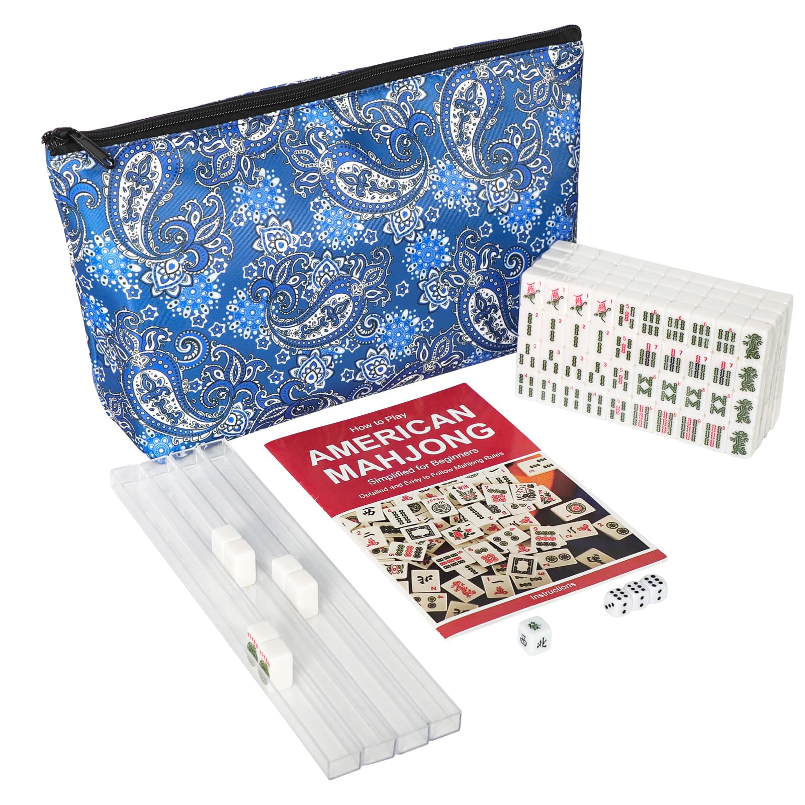 GUSTARIA mini mahjong tiles close-up showing engraved numbers and characters for easy play