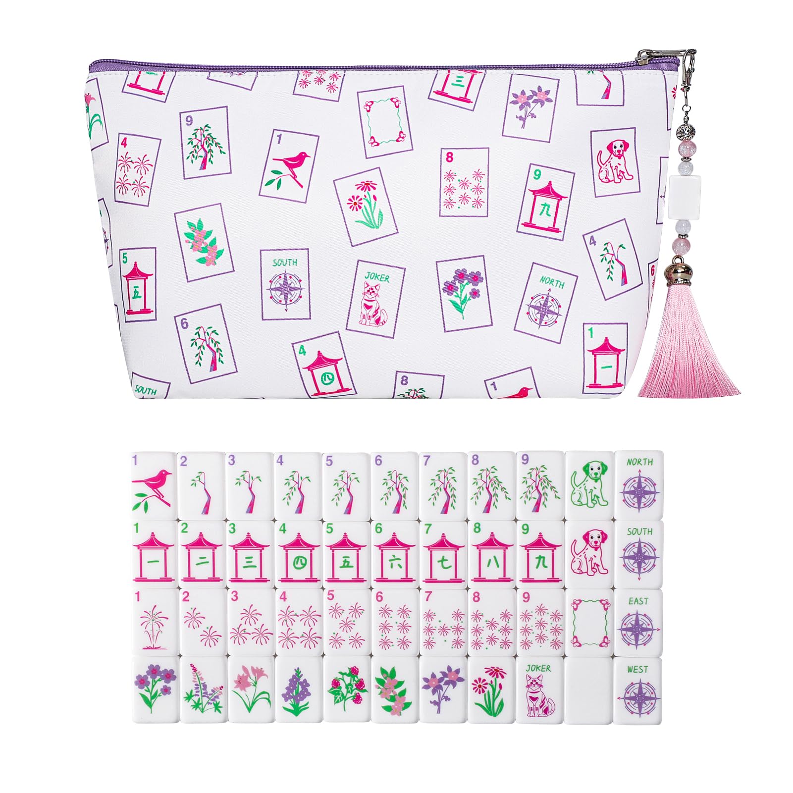 GUSTARIA mini Mahjong tiles set with 160 acrylic tiles for durable play.