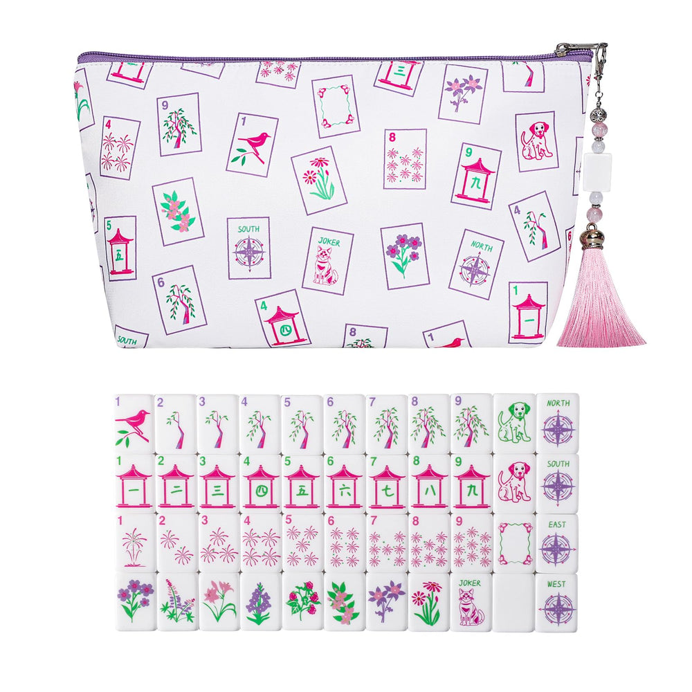 GUSTARIA mini Mahjong tiles set with 160 acrylic tiles for durable play.