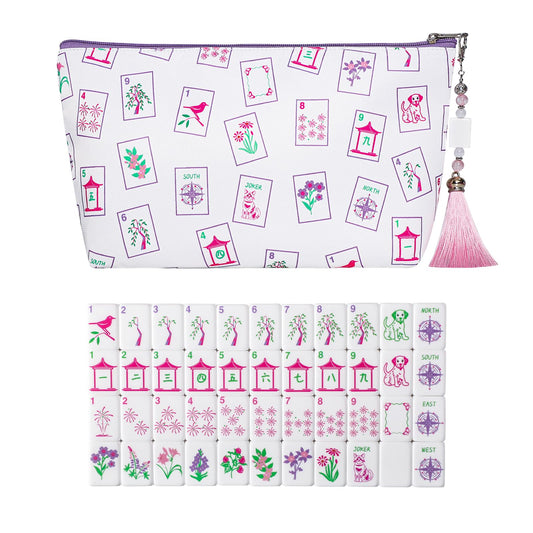 GUSTARIA mini Mahjong tiles set with 160 acrylic tiles for durable play.