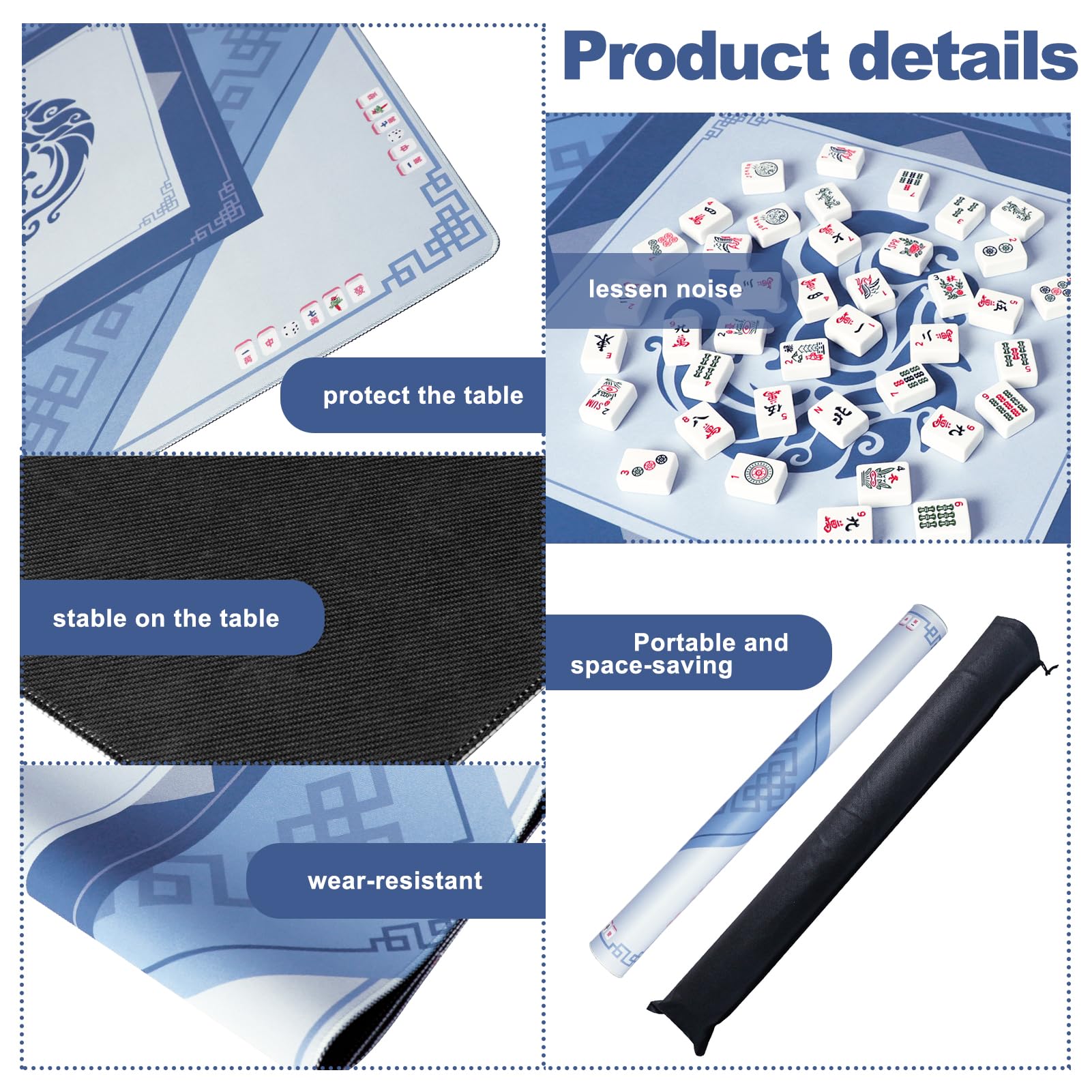 GUSTARIA noise-reduction mat softens clatter for poker and dominoes