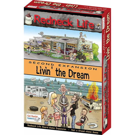 Gut Bustin' Games Livin' the Dream expansion box adds fresh gameplay elements.