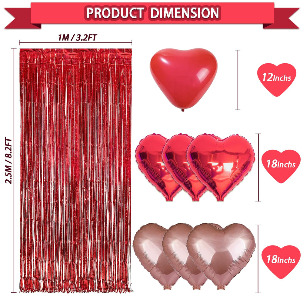 Guudmua heart foil balloons 6 pcs ideal for anniversary décor
