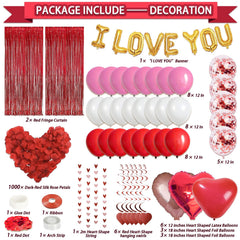 Guudmua I LOVE YOU foil banner for romantic message