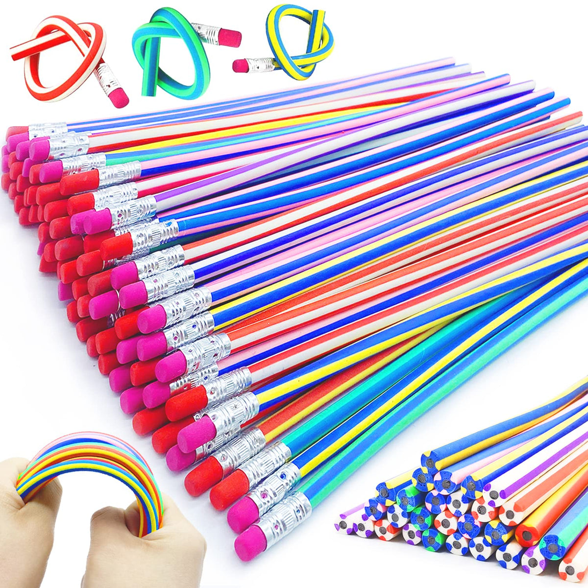 Guuozzli 45-pack flexible pencil 7 inch for kids' arts and crafts.