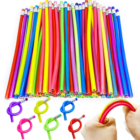 Guuozzli 48-piece flexible soft pencil set with erasers for creative play and learning.