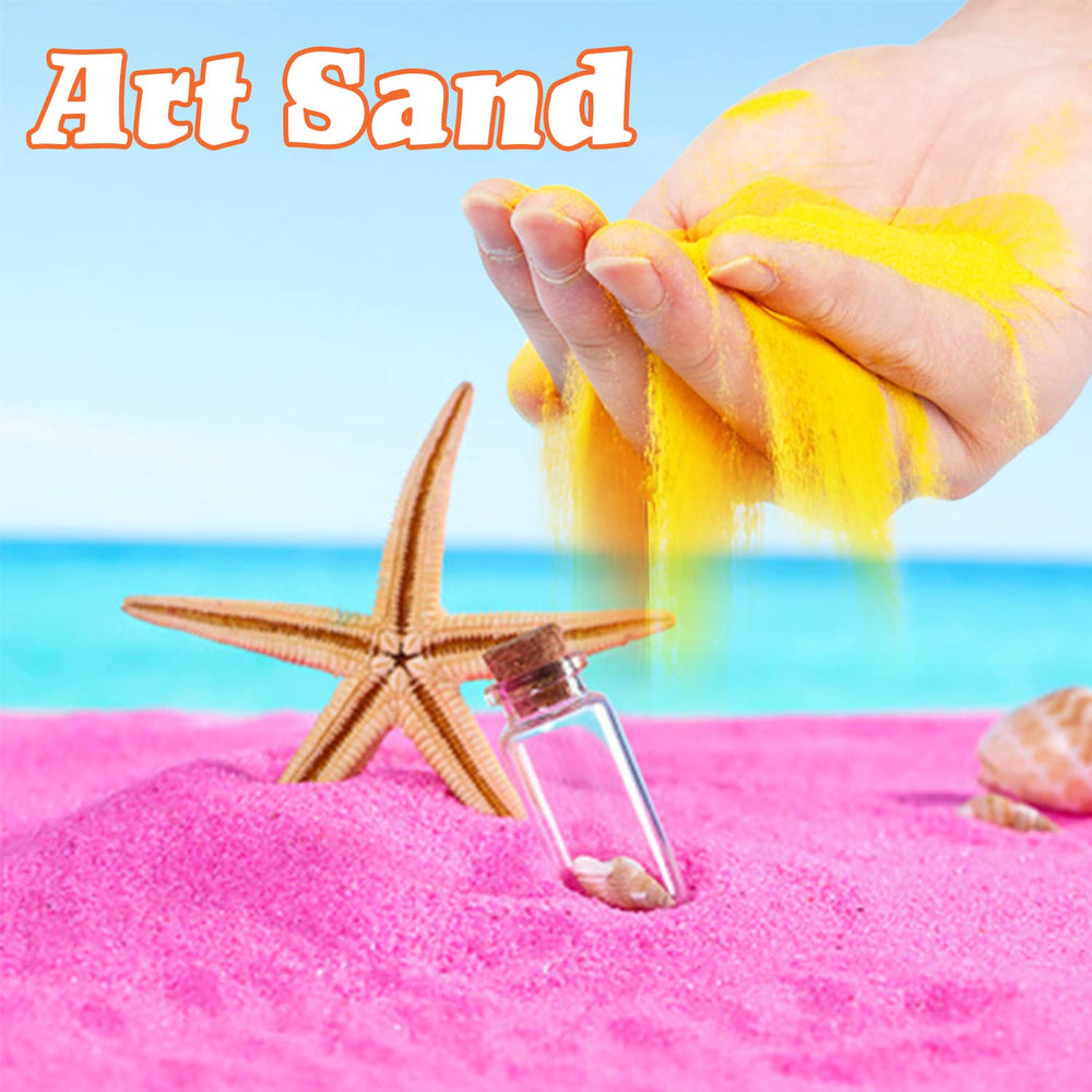 Guuozzli colored sand in bottle demonstrates easy storage and freshness