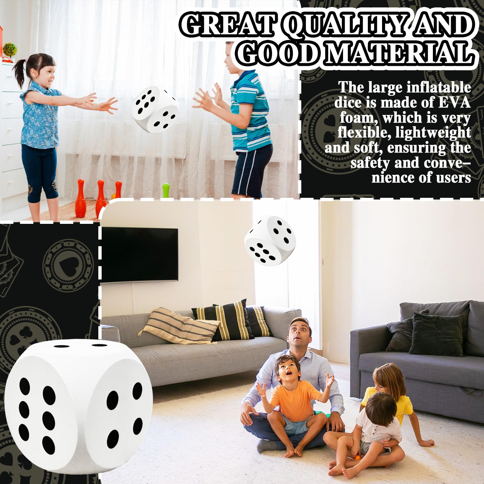 Guuozzli family game night dice, versatile for games and educational fun.