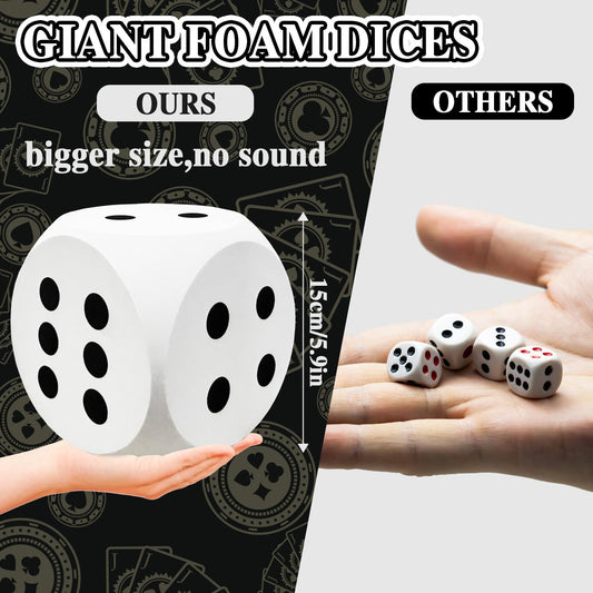 Guuozzli giant dice with numbers and dots for probability activities.