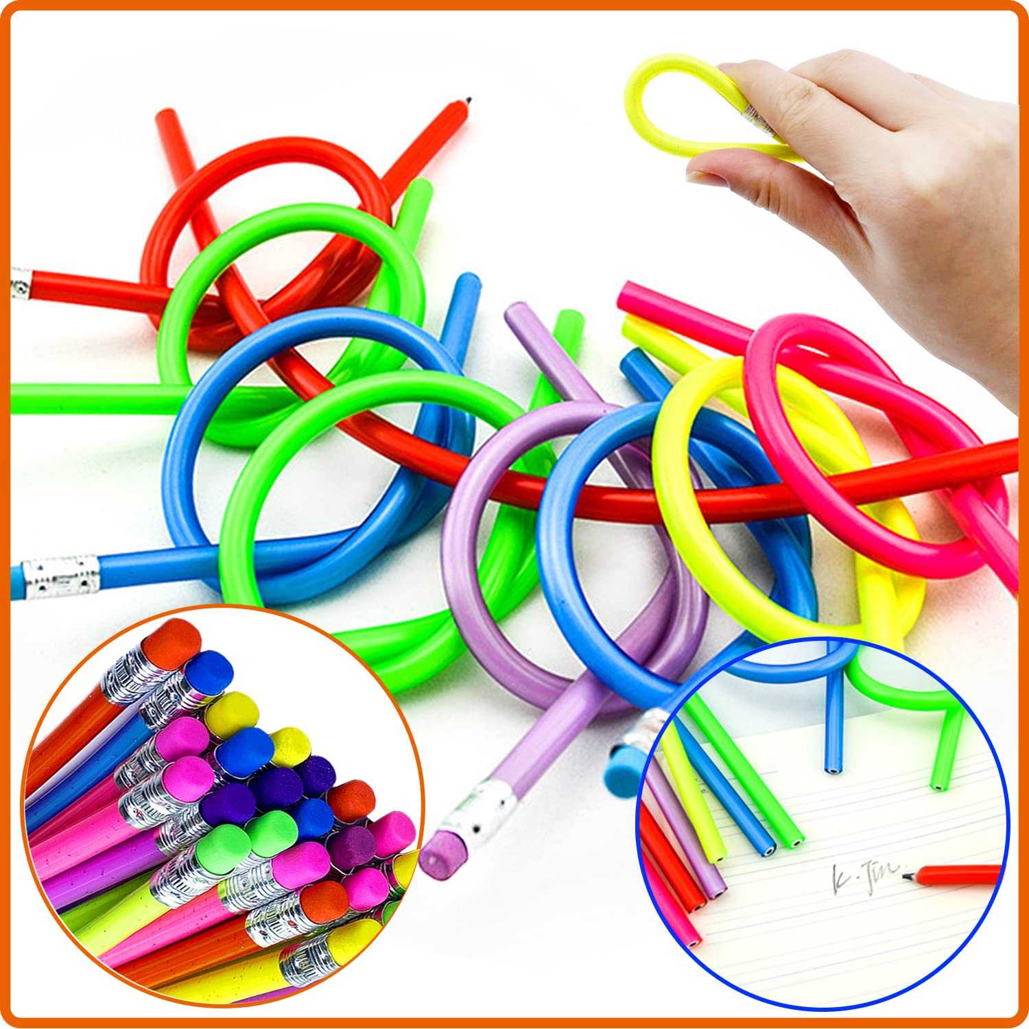 Guuozzli pink yellow green red pencils bundle for arts and crafts.