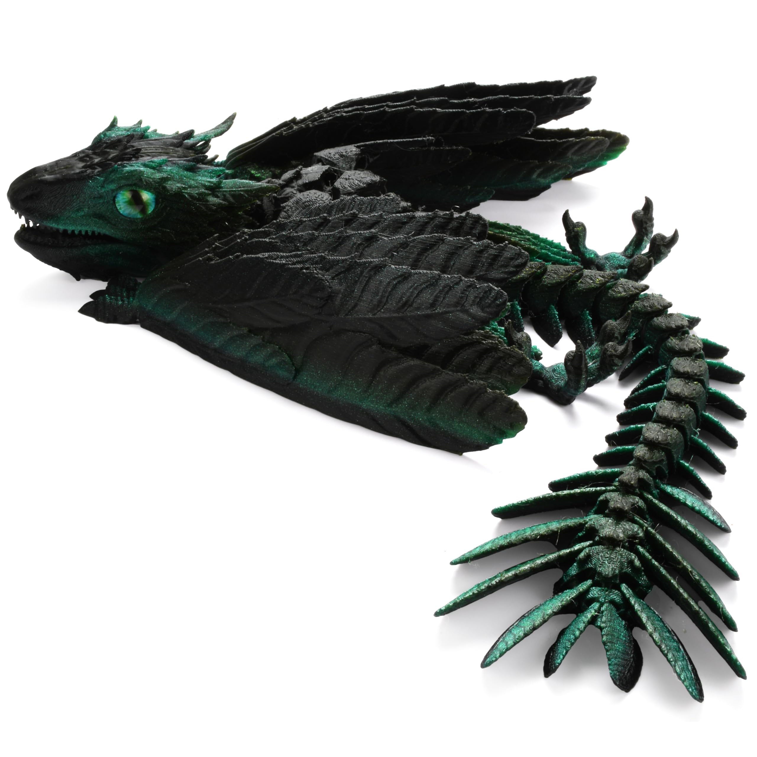Guwewu Feathered Wyvern Dragon front view highlights handcrafted detail for a striking desk piece.