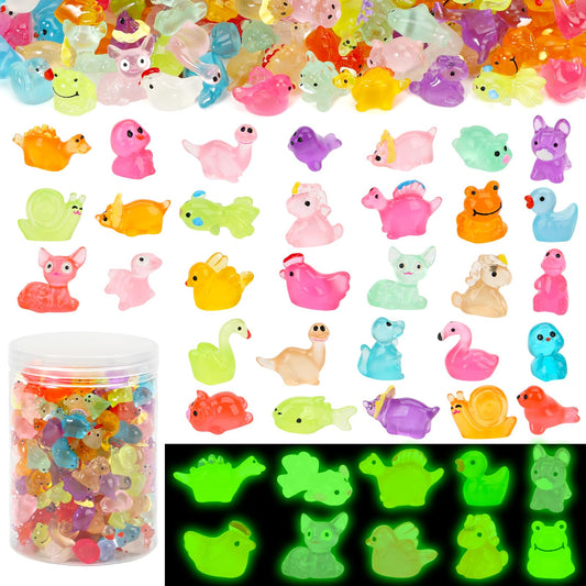 GWAHSA glow mini resin ducks for fairy gardens and playful decor.
