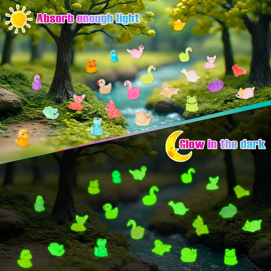 GWAHSA glow mini resin flamingos brighten shelves and terrariums.