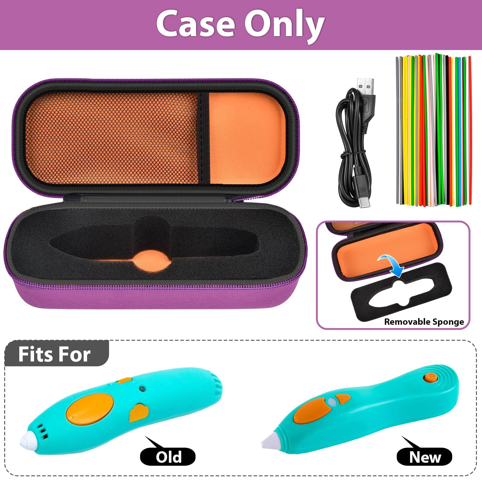 Inside GWCASE case with elastic strap securing the 3Doodler Start+ Essentials