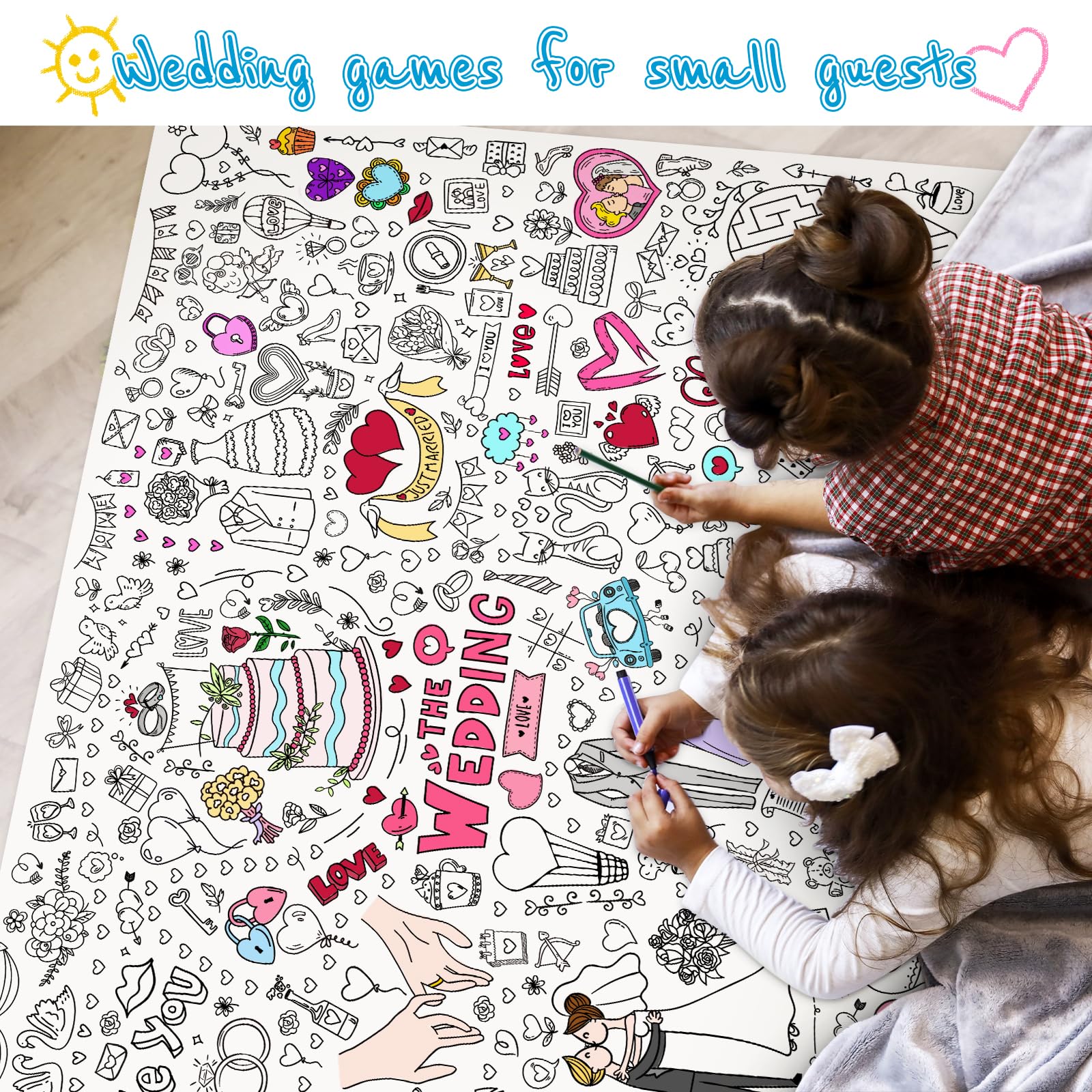GWHOLE giant coloring poster compatible with colored pencils for vibrant results.