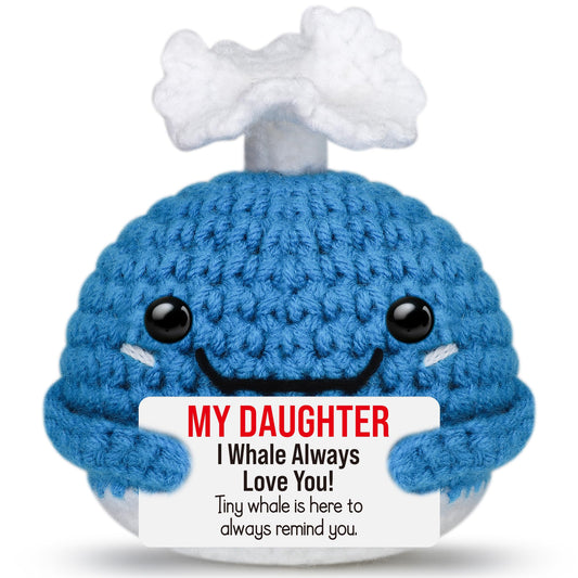 GwhyGifts crochet whale card presents playful love for a daughter's keepsake