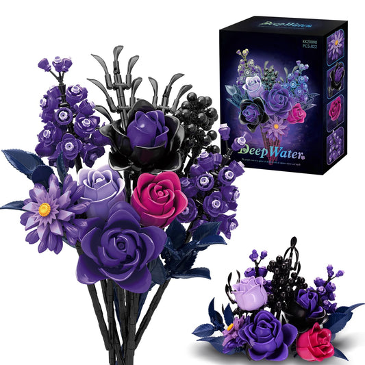 GXJTYYBS Gothic Halloween purple rose bouquet close-up for dramatic home décor.