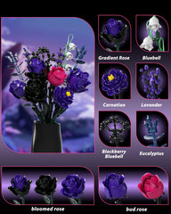 GXJTYYBS Ideas Purple Flowers Gothic Rose Bouquet versatile, rebuildable display for living rooms