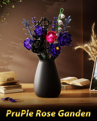 GXJTYYBS Ideas Purple Flowers Gothic Rose Bouquet moody centerpiece for Halloween or romantic settings
