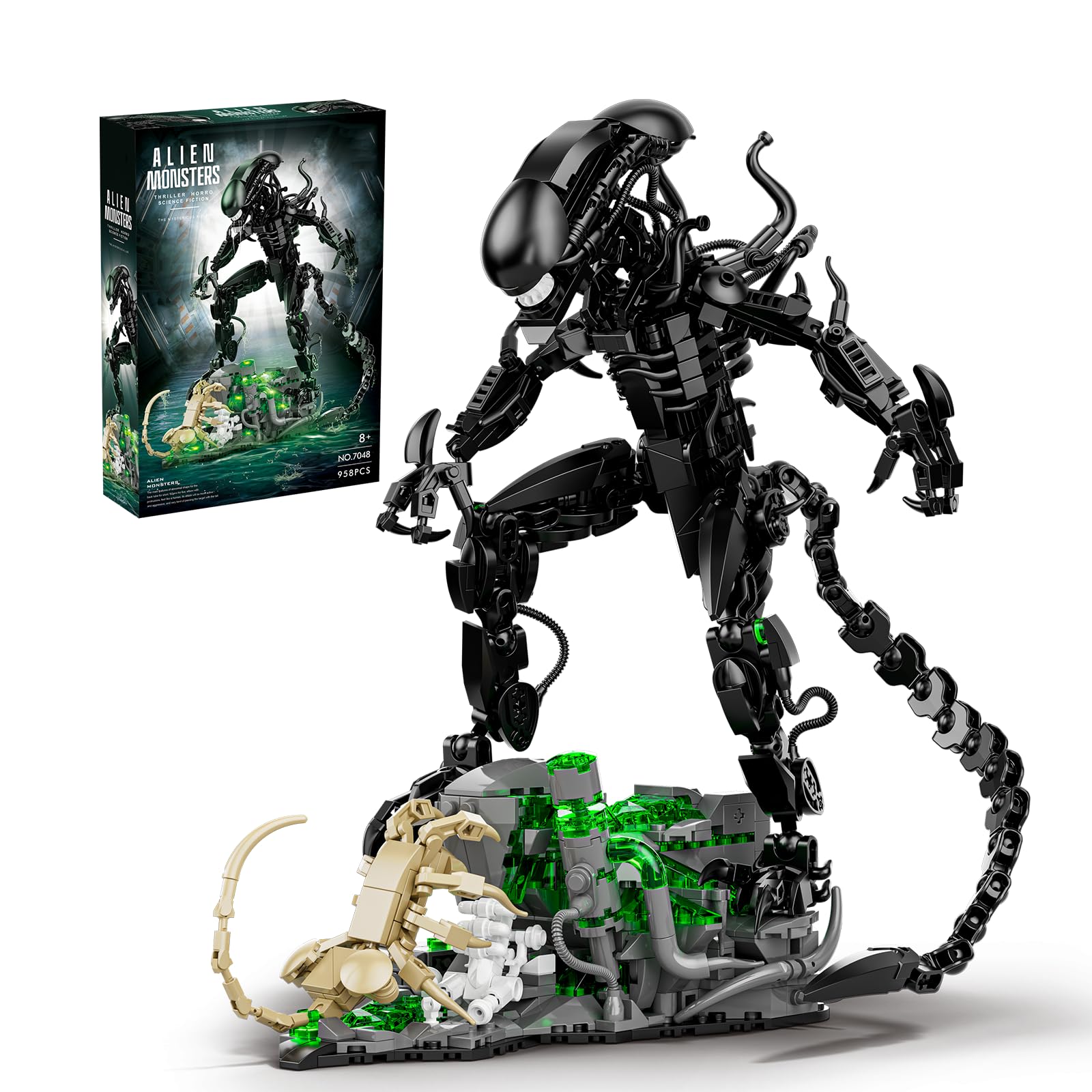 GXJTYYBS Xenomorph figure assembled for dynamic display and posing