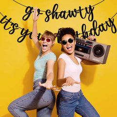 GXSOVSO Go Shawty banner shown on wall, table, or window setups.