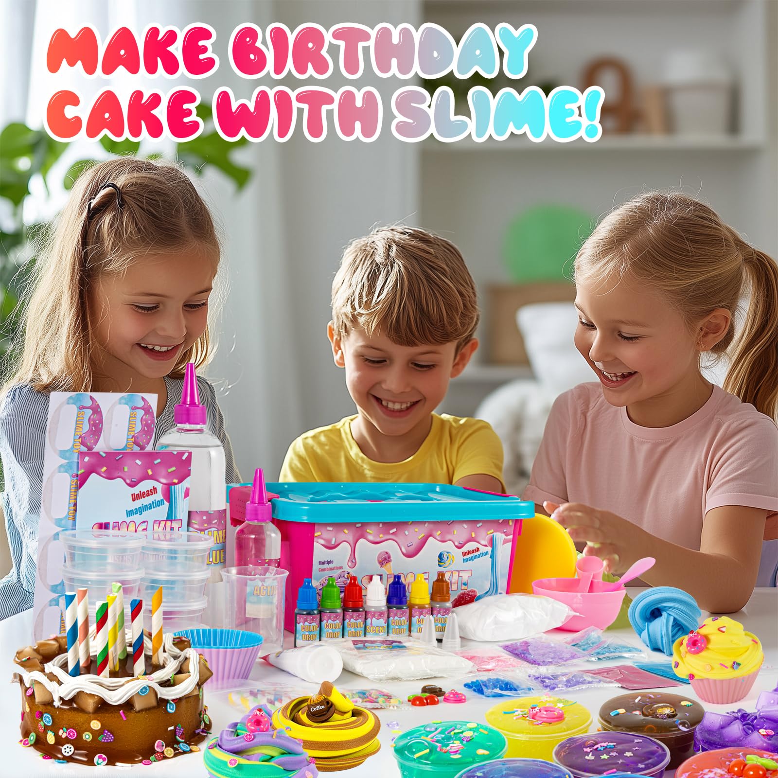 GXYSLM Jumbo Slime Kit mixing tools for precise slime creation.