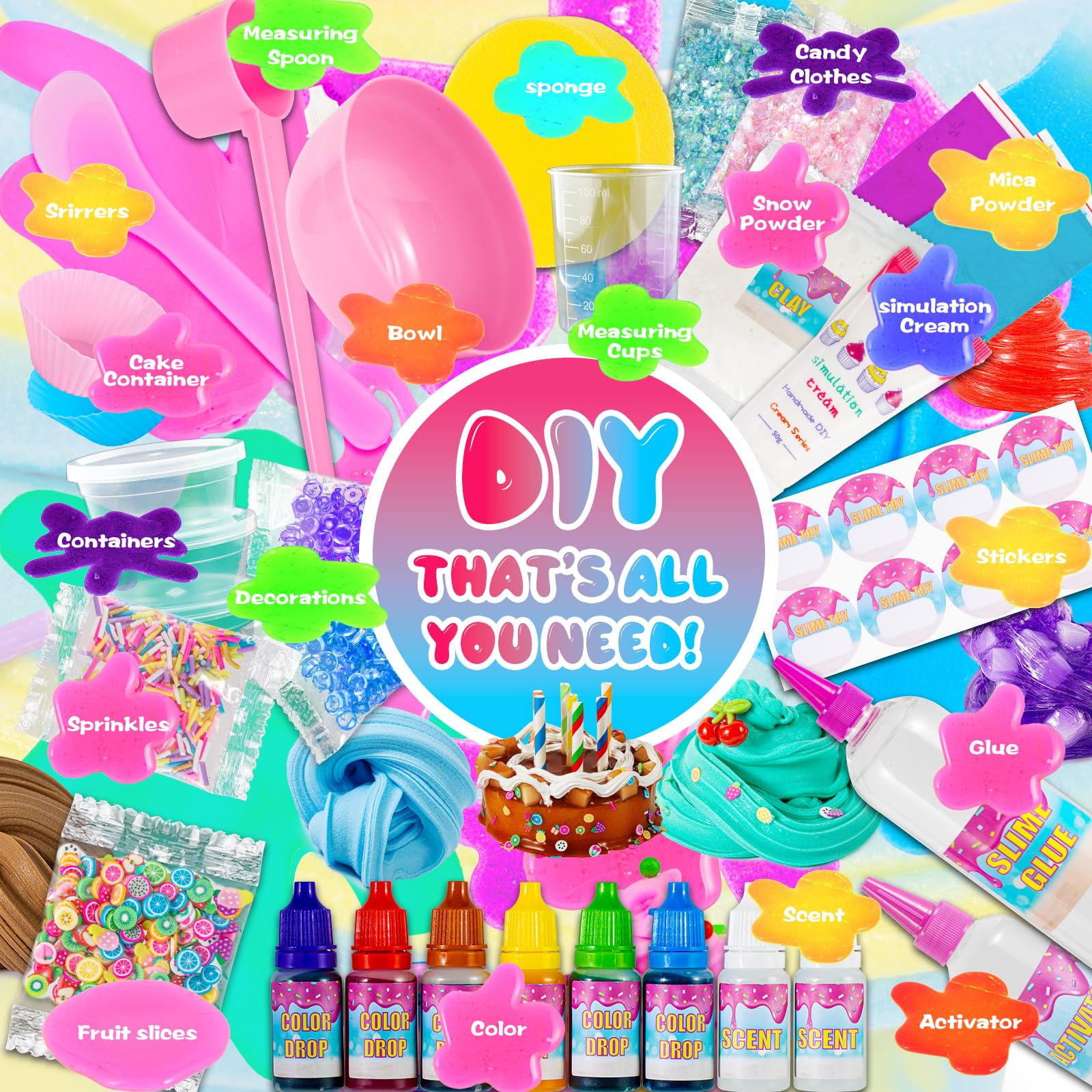 GXYSLM Jumbo Slime Kit storage container keeps supplies organized.
