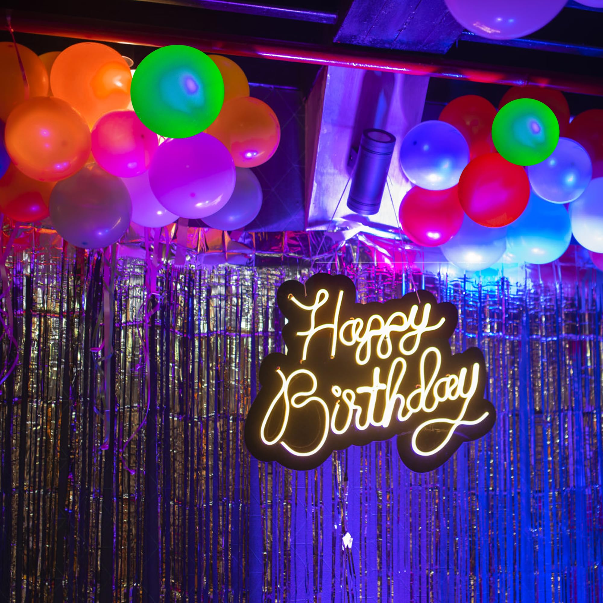 GYIPFIPA balloons arranged in arch for glowing garland display