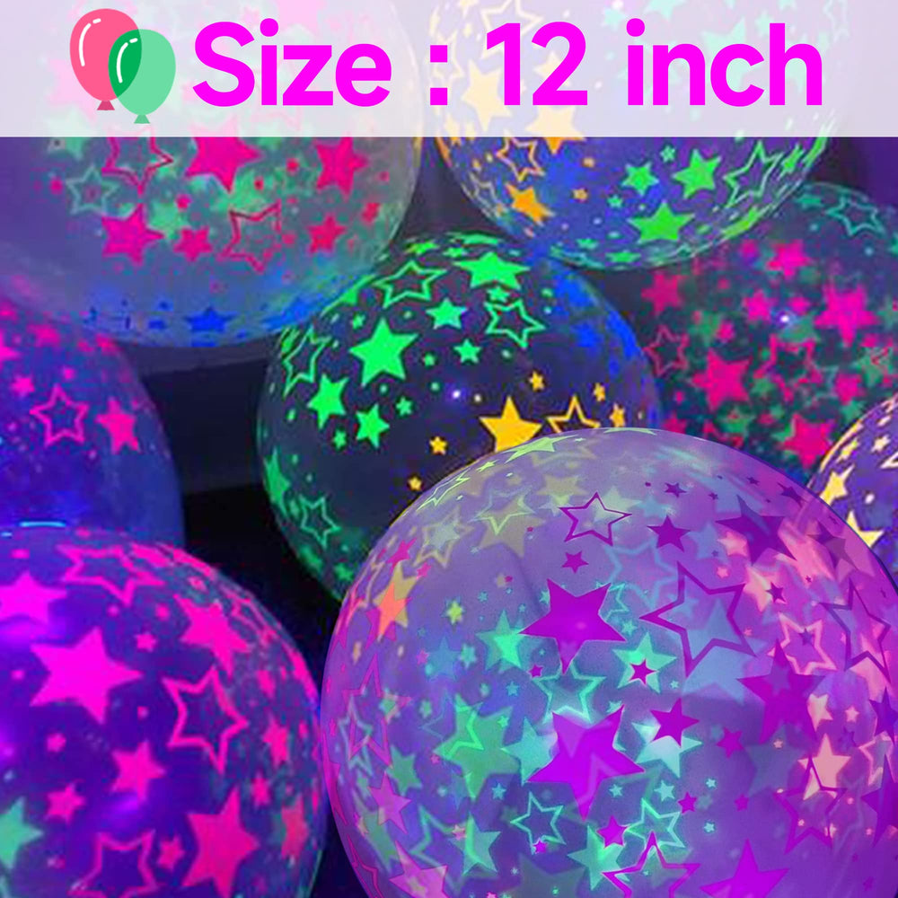 GYIPFIPA black star balloons add dramatic UV glow accents to any scene