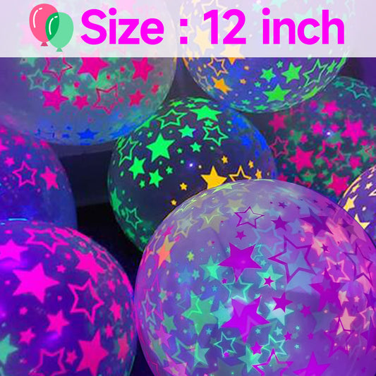 GYIPFIPA black star balloons add dramatic UV glow accents to any scene