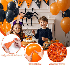GYIPFIPA orange balloons with ribbons ready to glow as a backdrop
