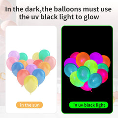 GYIPFIPA reactive latex balloons transform rooms under ultraviolet light