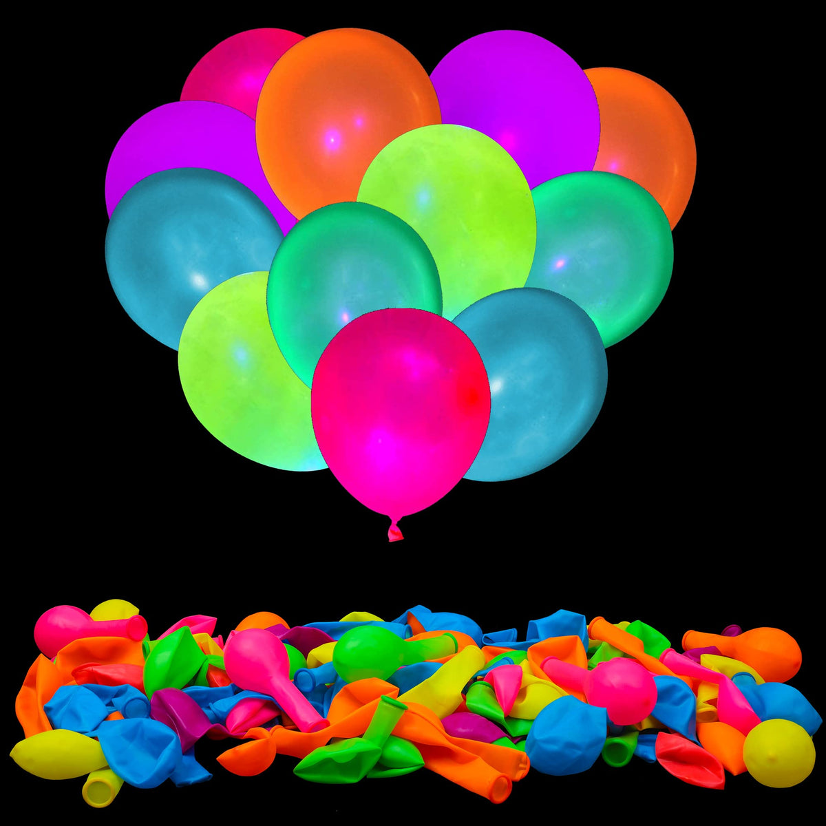 GYIPFIPA UV neon balloons glow under black light for striking party decor