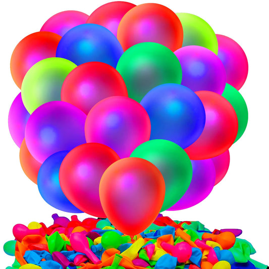 GYIPFIPA ultraviolet neon balloons glow under blacklight for vibrant party decor.