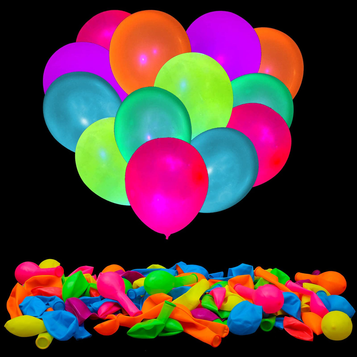 GYIPFIPA UV neon balloons glow under black light for striking party decor