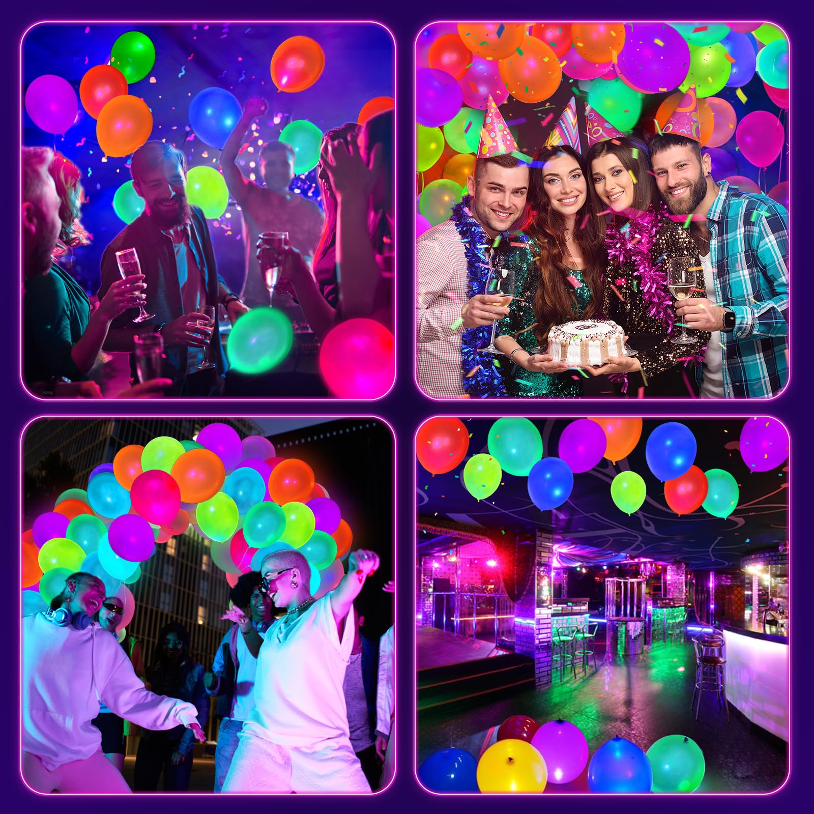 GYIPFIPA wedding and birthday decor with neon balloons adds color without overpowering