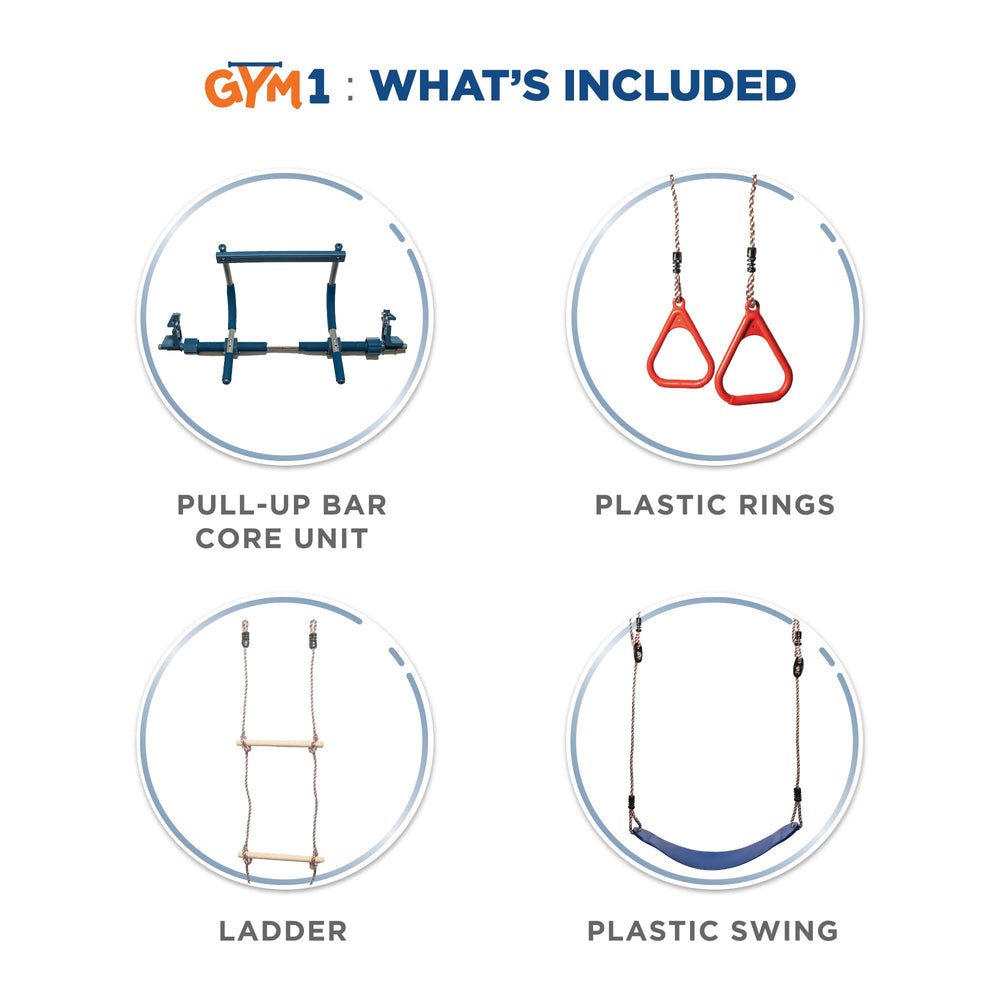 Gym1 grip rings enabling versatile hand and arm training for all ages.