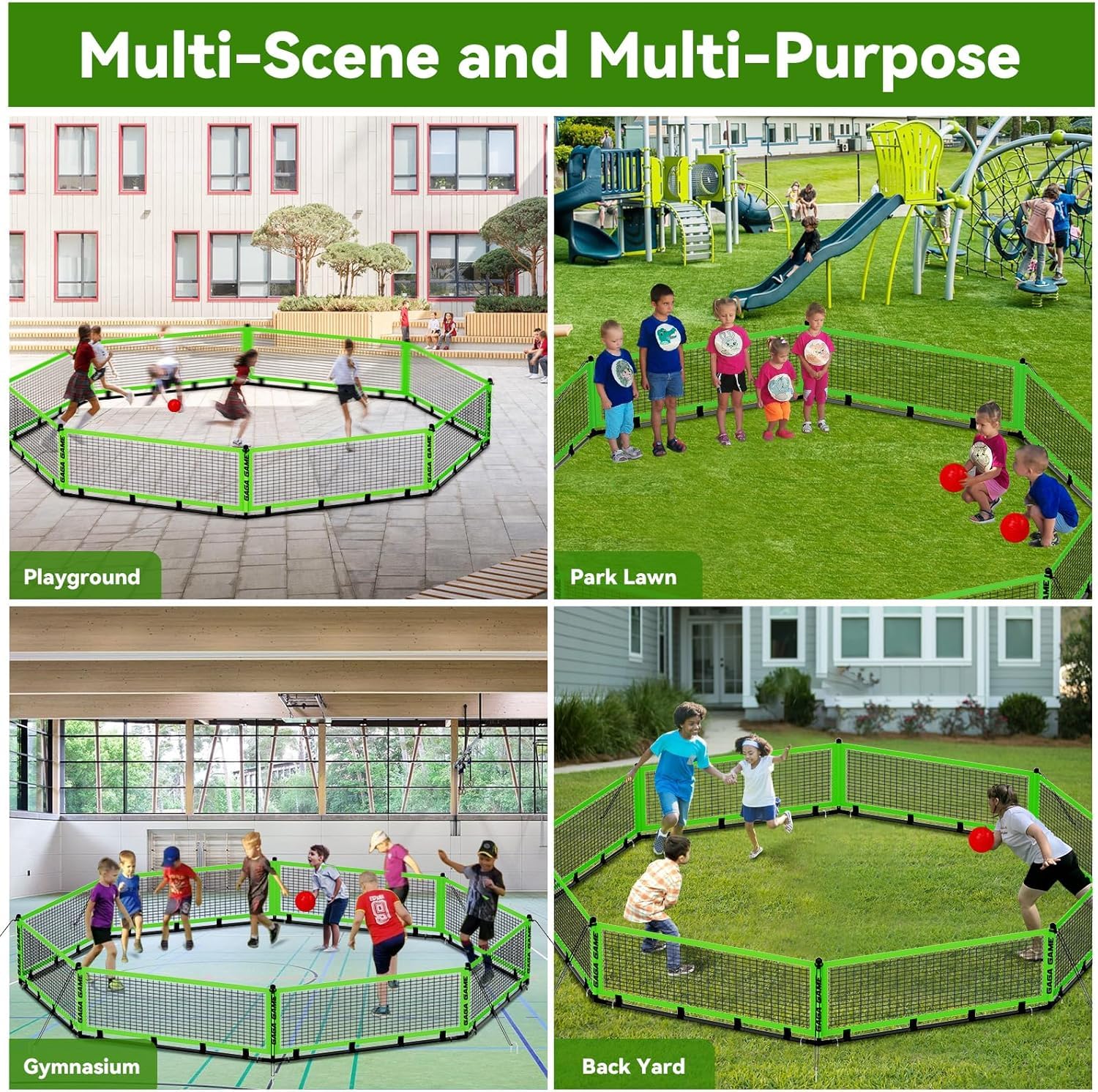 GYMMALL Gaga Ball Pit entrance design eases entry while keeping balls in play