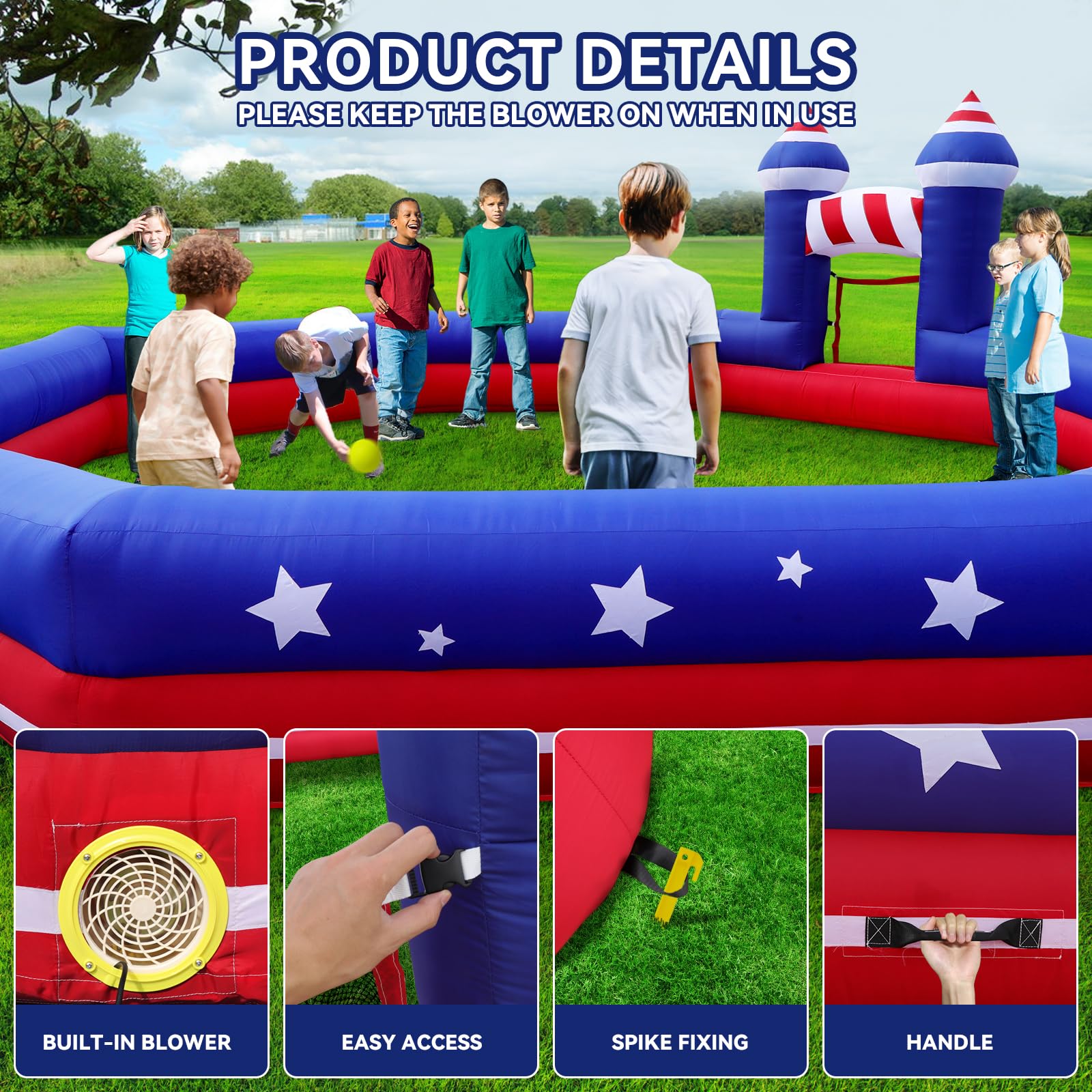 GYMMALL Gaga Ball Pit floor spikes for stable setup