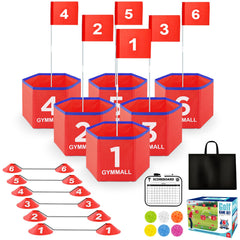 GYMMALL Golf Bucket Setup demonstrates quick, tool-free assembly for a tidy backyard game.