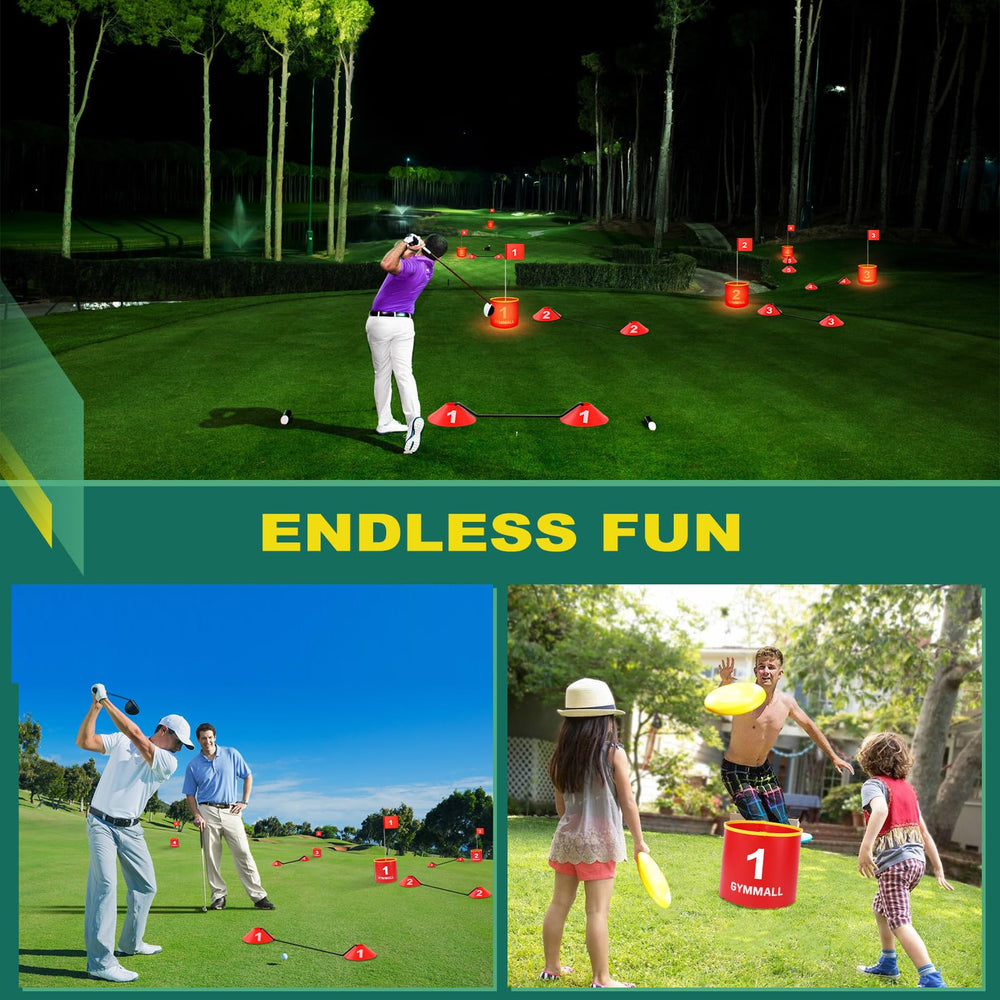 GYMMALL Golf Yard Bucket Game reinforced hoop for stable shots