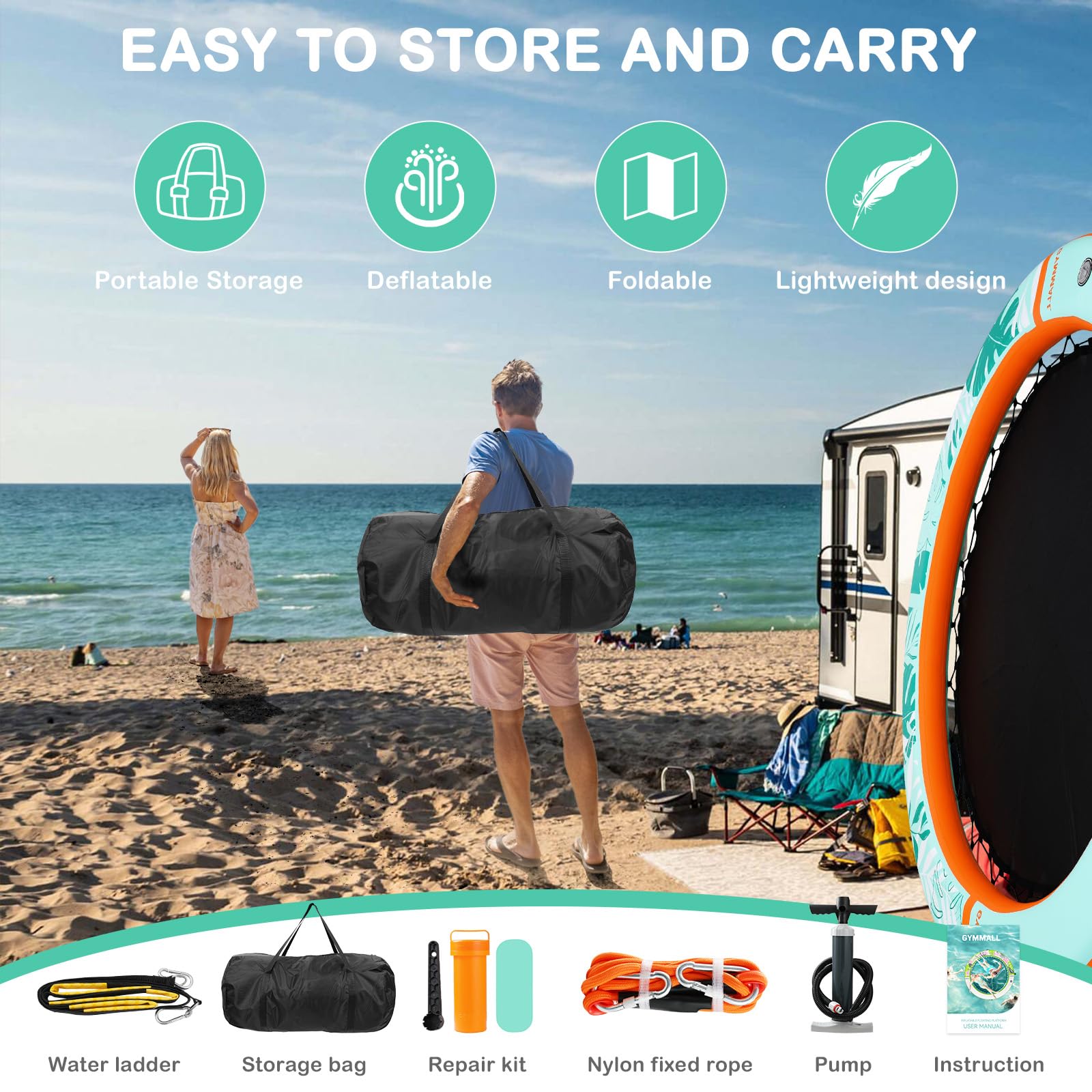 GYMMALL included repair kit ensures quick maintenance for ongoing water fun