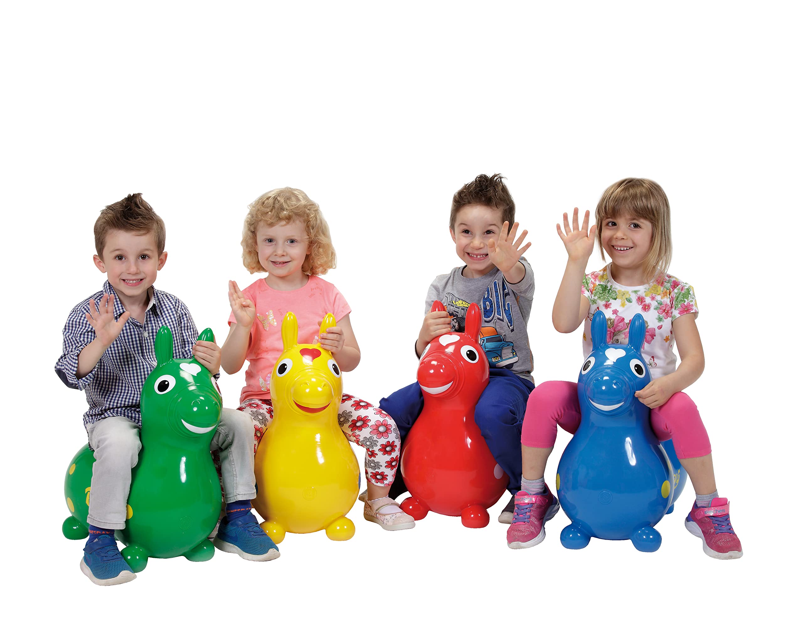 GYMNIC Rody Bounce Horse Orange during play demonstrates coordination and leg strength development