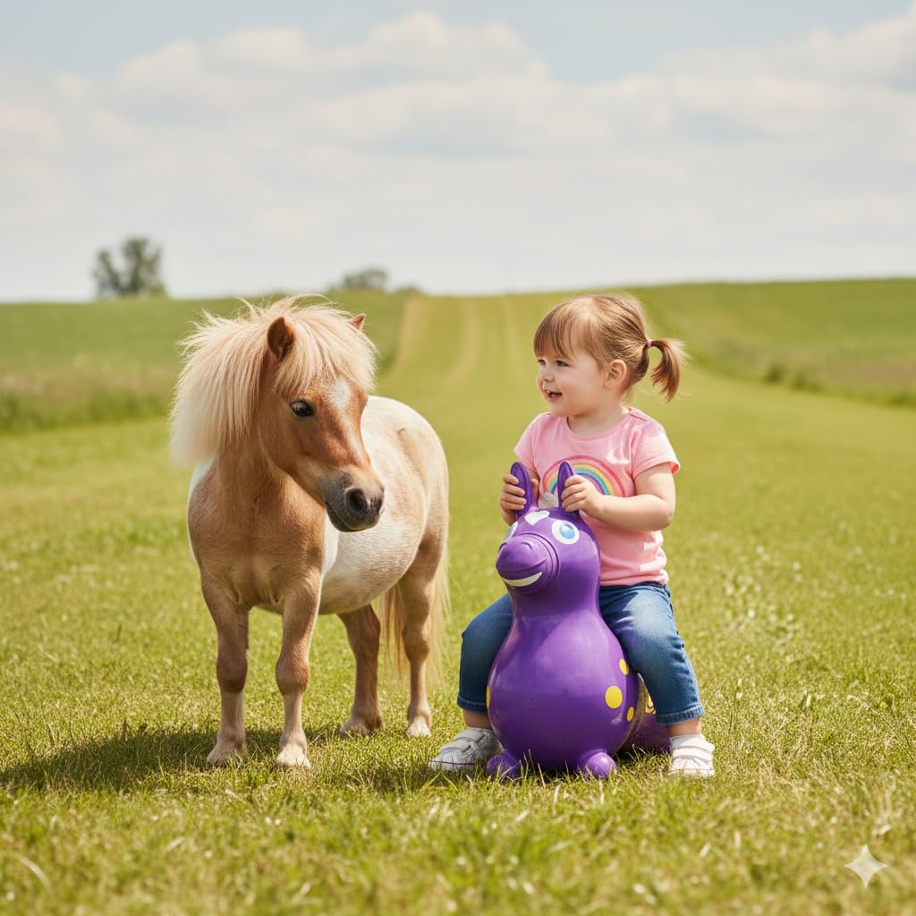 Gymnic Rody Bounce Horse Purple inflation valve detail allows adjustable firmness