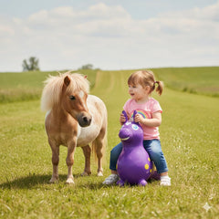 Gymnic Rody Bounce Horse Purple inflation valve detail allows adjustable firmness