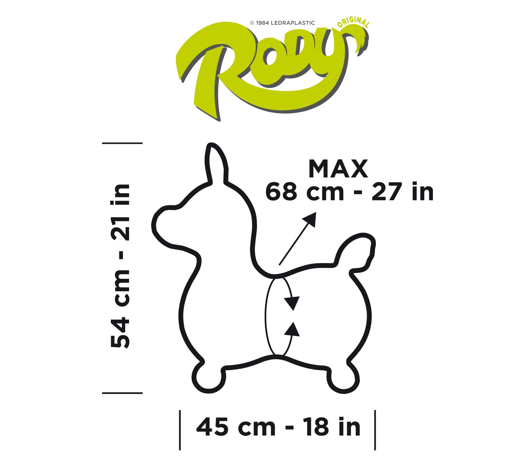 Gymnic Rody bounce horse yellow base option view suggests rocking or wheels.