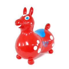 Gymnic Rody Max Horse Red front view—durable latex-free vinyl for balance practice.