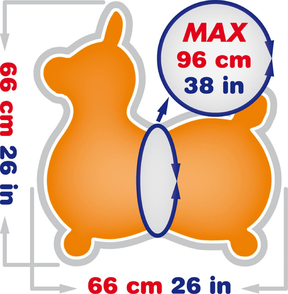 Gymnic Rody Max Horse Red washable vinyl—easy cleanup after adventures.