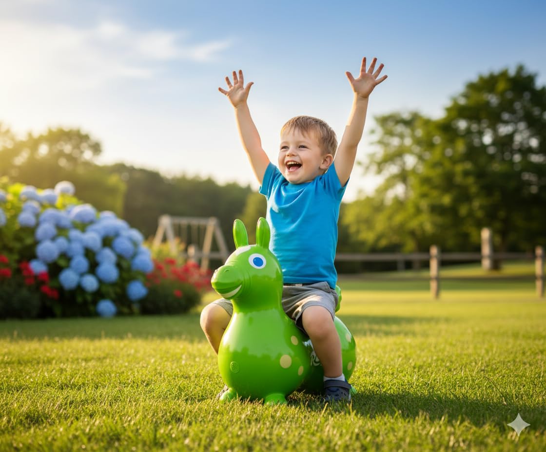 GYMNIC RODY rounded-seat design supports stable, safe riding for toddlers.